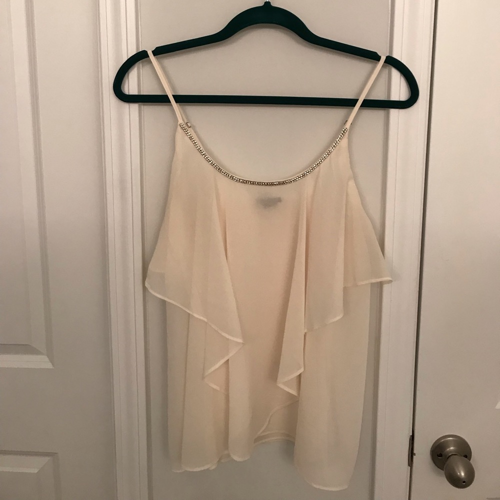 Forever 21 sparkle rhinestone cami with ruffles